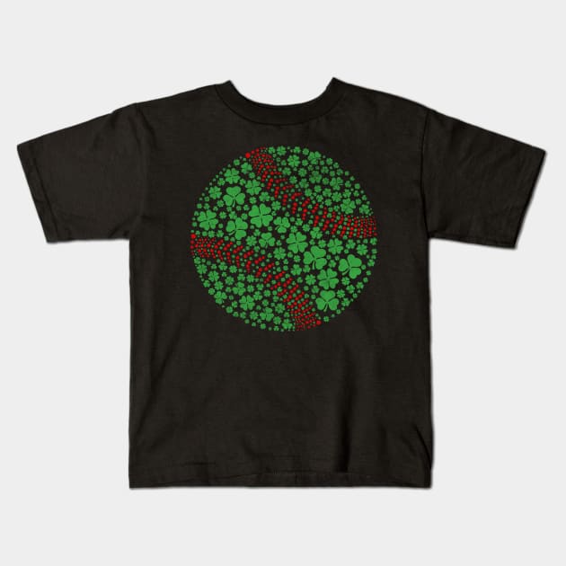 Happy St Patricks Day Shamrock Baseball Lovers Men Women Kids Kids T-Shirt by Sandra Holloman